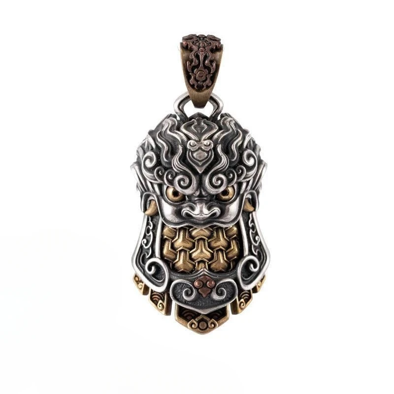 Ethnic Style and Chinese Elements Two Tone Tiger Beast Mech Pendant UNISEX Punk Hip Hop Party Jewelry Necklace Pendant