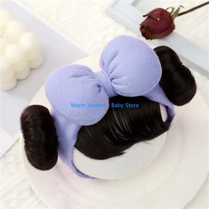 Bowknot Stirnband Kopfbedeckung für Kinder Säugling Kleinkind Baby Perücke Haarband Haar-Accessoire Fransen Kopfschmuck