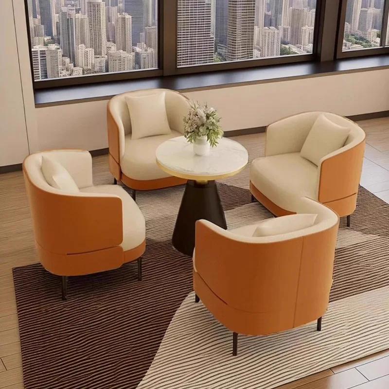 Modern leisure negotiation table and chair combination, sales office ,  reception small round table, one table with four chairs
