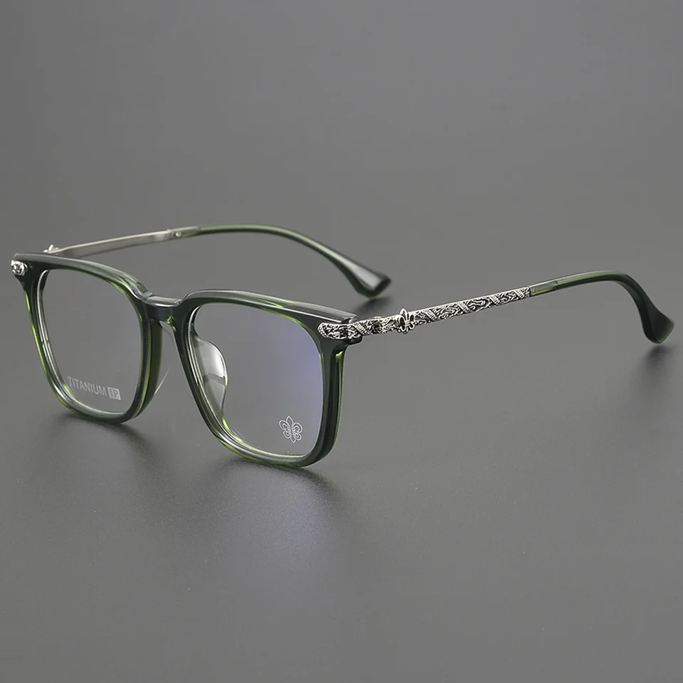 2026 World Fashion Trend Brand Classic Square Acetate Women's Eyeglass Frame Casual Exquisite Retro Carving Men's Luxury Glasses