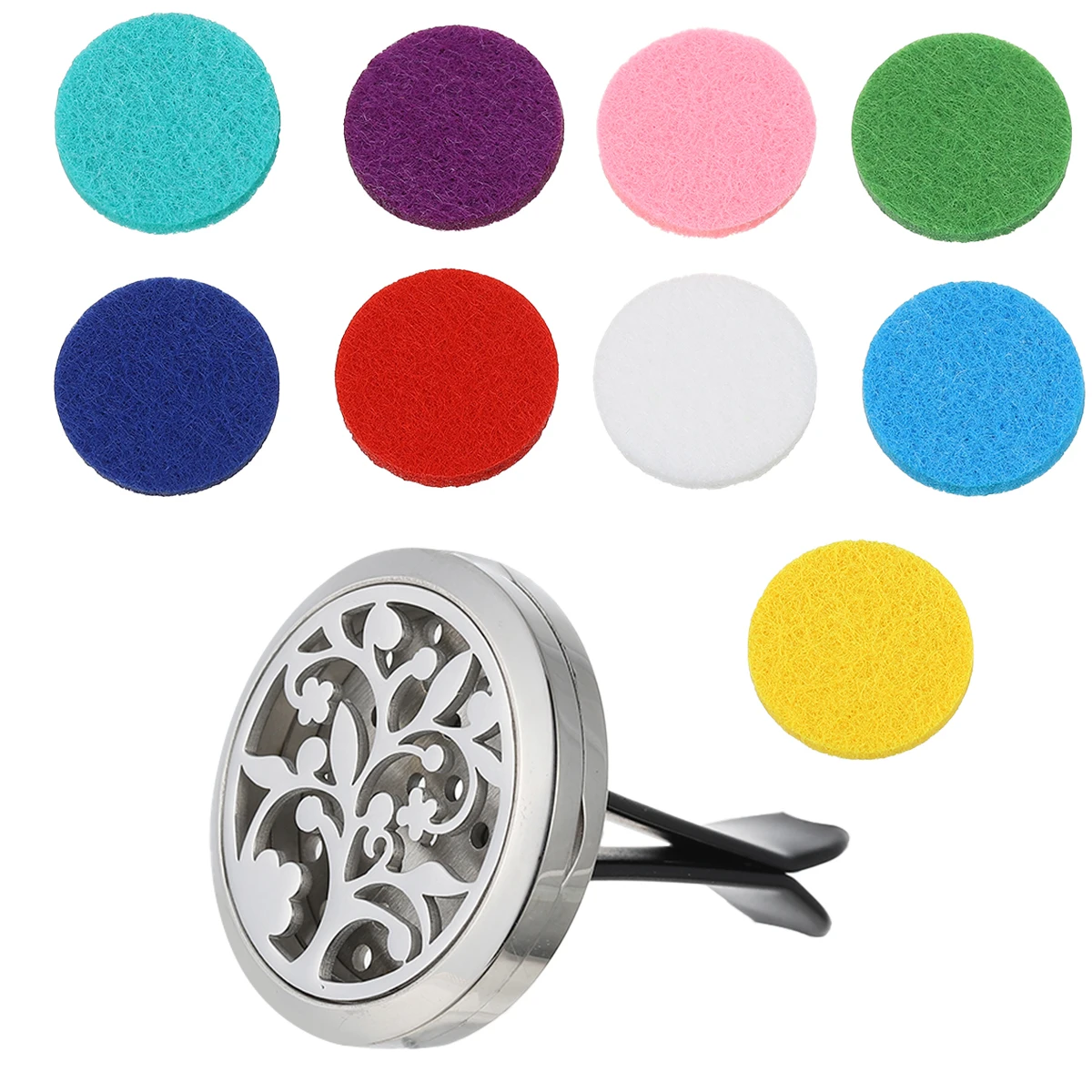 

Car Aromatherapy Clip Stainless Steel Vent Diffuser Perfume Freshener Decoration Car Interior Accessories Aromatherapy Oil