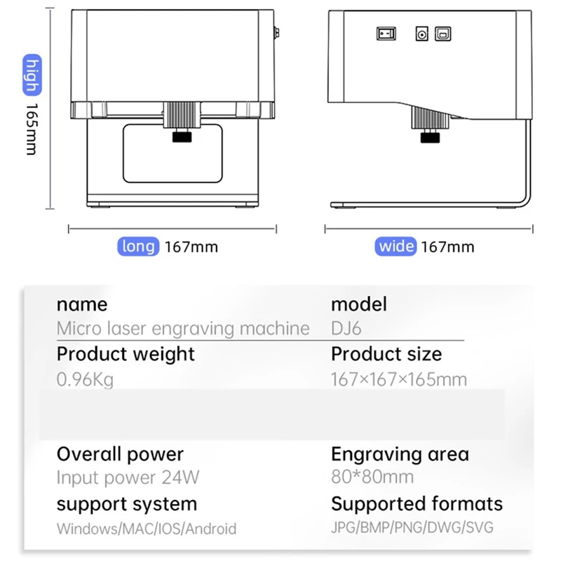 ABDJ-мини портативный лазерный гравер Diy Bluetooth машина окрашенная собачья бирка бумага кожа деревянный пластиковый логотип машина с ЧПУ