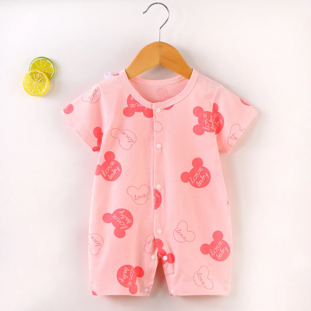 Newborn Baby Clothes Jumpsuit Cartoon Mickey Girl Boy Short Sleeve One-piece Clothes Toddler Costume Romper Infant Onesie Disney