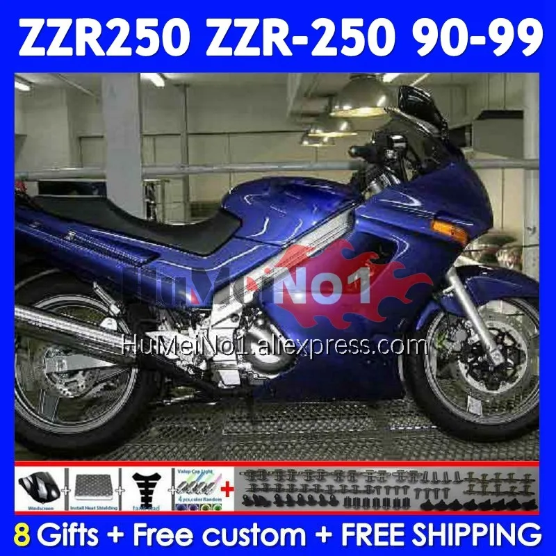 Bodys For KAWASAKI NINJA ZZR 250 ZZR-250 241No.18 ZZR250 1990 1991 1992 1993 1994 1995 1996 1997 1998 1999 Stock Blue Fairing