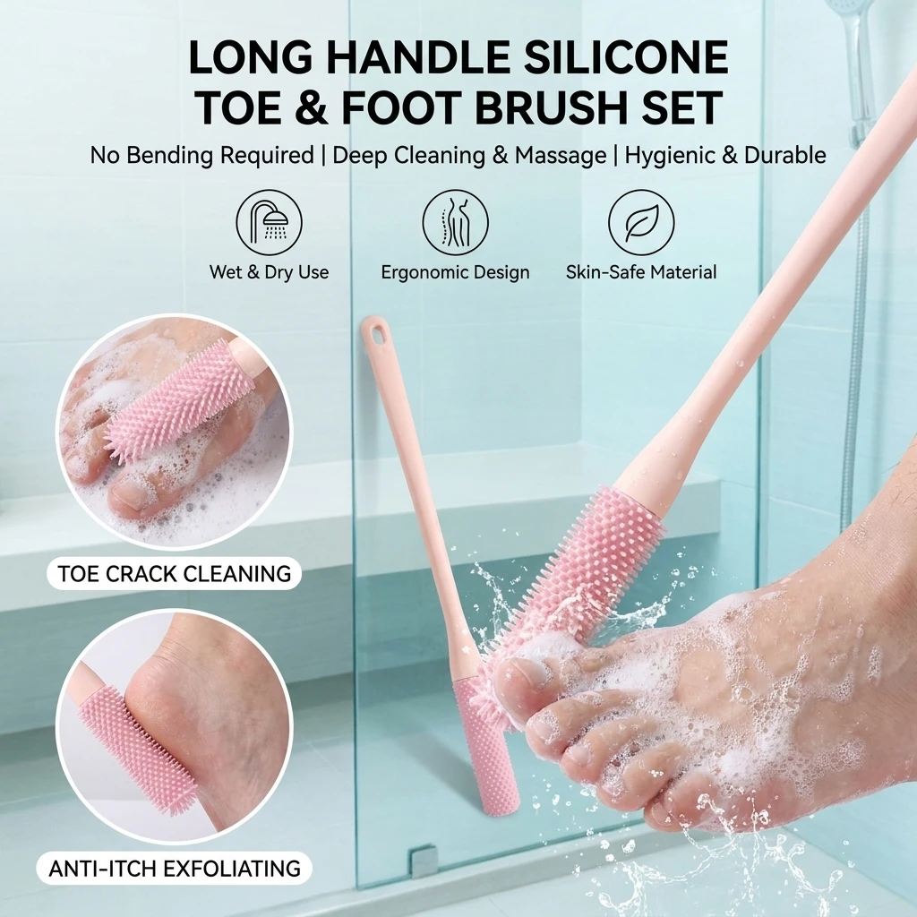 New Multifunctional Toe Seam Scrubbing Brush, Rubbing Foot Tool, Relieve Itching Rubbing, Ash Wash Feet, Remove Dead Skin Tool