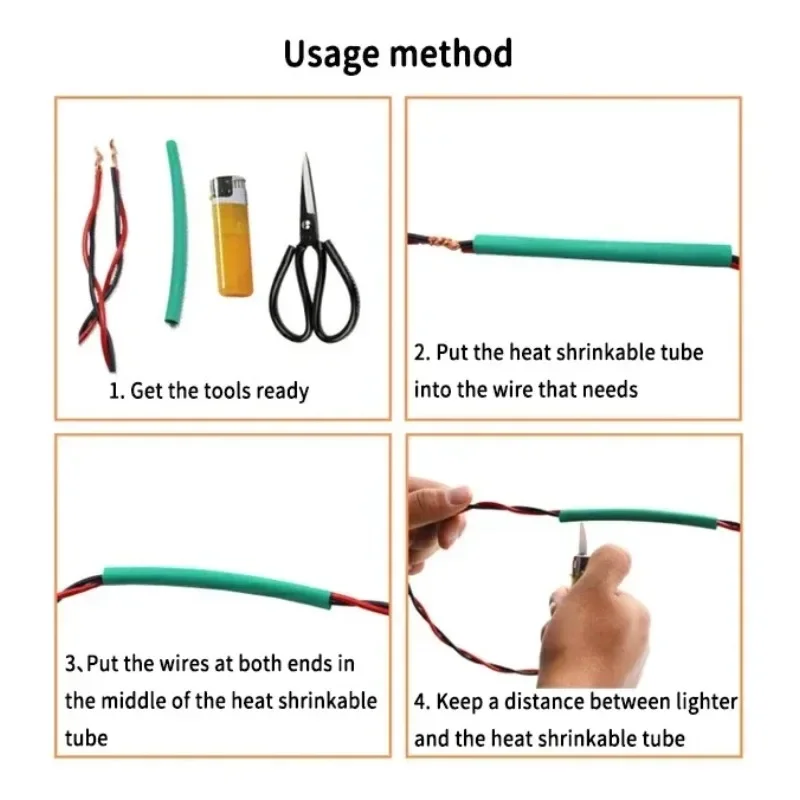 580PCS Colorful Heat Shrink Tube  Polyolefin Insulation Cable Protector Flame Retardant Heat Shrinkable Tubing Set in Box