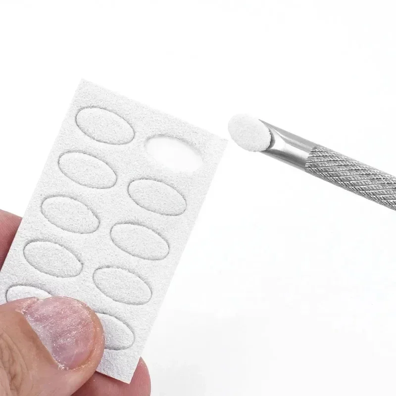 1/2 piezas de palitos de manicura de acero inoxidable de doble punta, lima biselada, cabeza redonda biselada, empujador de cutículas 2