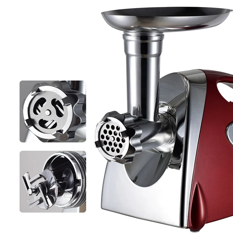 Electric Meat Grinders Stainless Steel Housing Heavy Duty Grinder Home Meat Mince Sausage Stuffer Food Processor