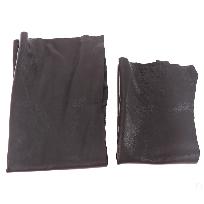 [YU]Black Color Soft Genuine Leather Fabric Sheet Real Goat Skin Piece Sewing Leather Material thickness 0.6mm