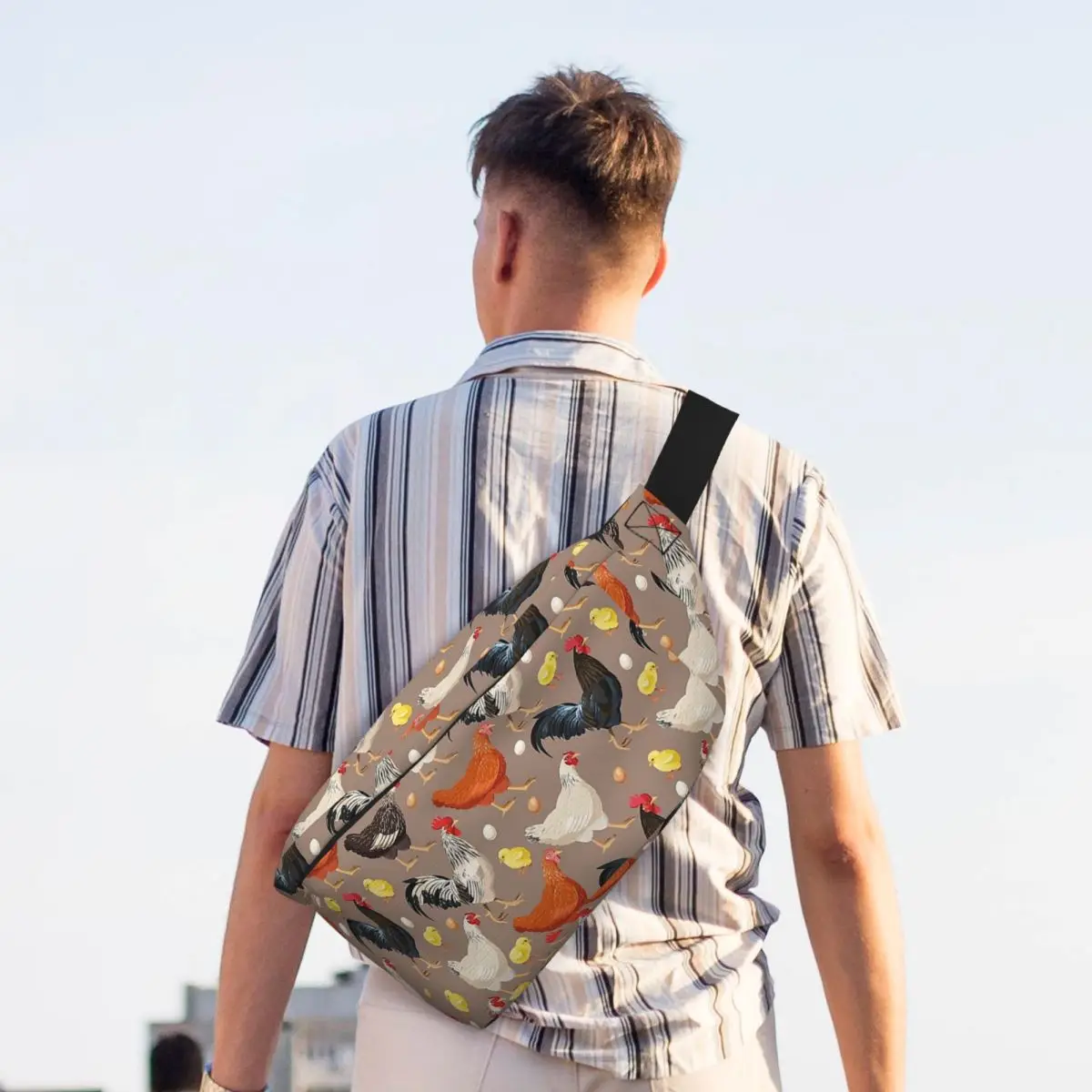 Chicken Pattern Crossbody Waist Bag - close-up view