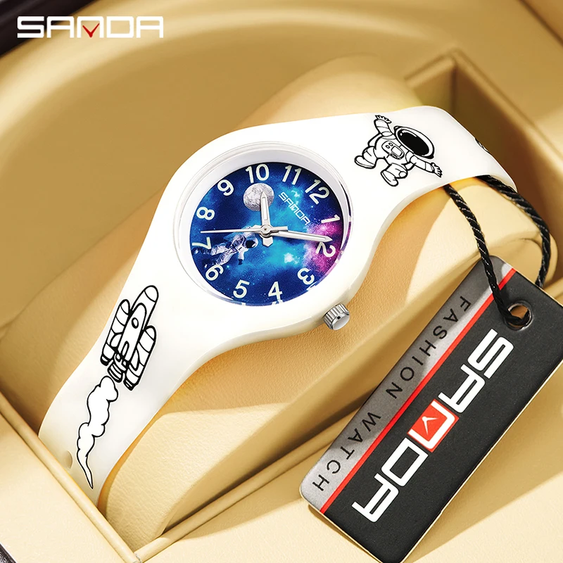 

New Children's Watch Starry Sky Cartoon Student Male and Female Silicone Sanda 6098 Fashion Fluorescent Outdoor Waterproof Watch