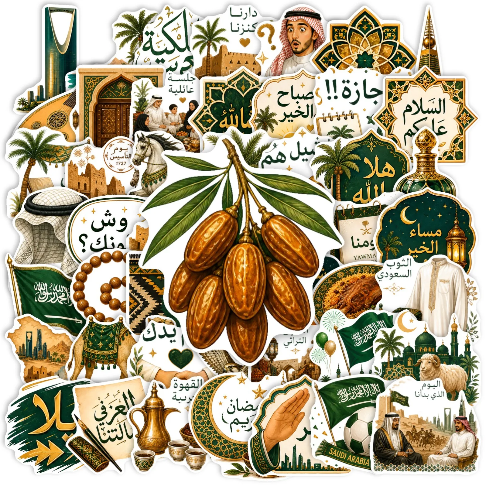 50 PCS Arabic Style Stickers Exotic Cultural Element Decorate Water Cup Bike Scrapbook Phone Case Waterproof Decals