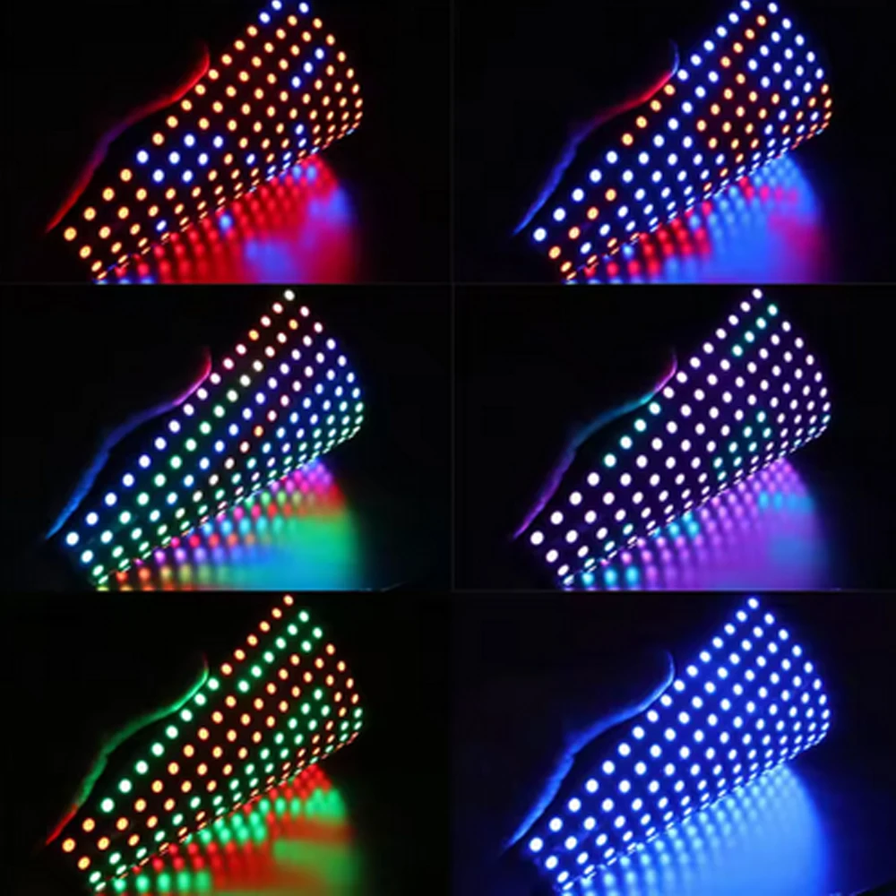 1-10Pcs WS2812B RGB Flexible 4X12 8X8 16x16 8x32 Pixel Led Panel Matrix Screen Module WS2812 Individually Addressable IC DC5V