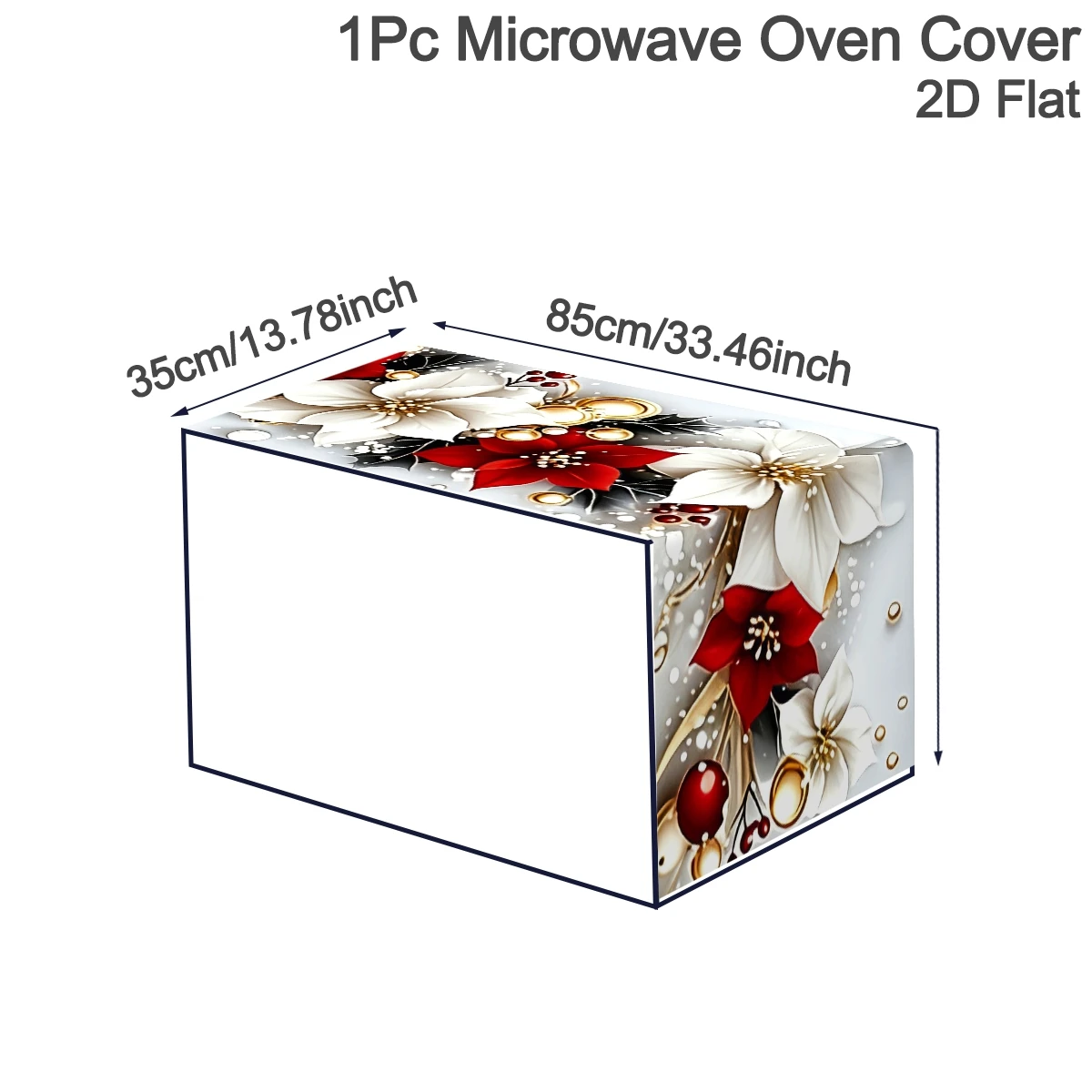 35*85cm Merry Christmas Floral Microwave Oven Dust Cover Christmas Wreath Bell Design Dust Covers 2026 Navidad Party Decor