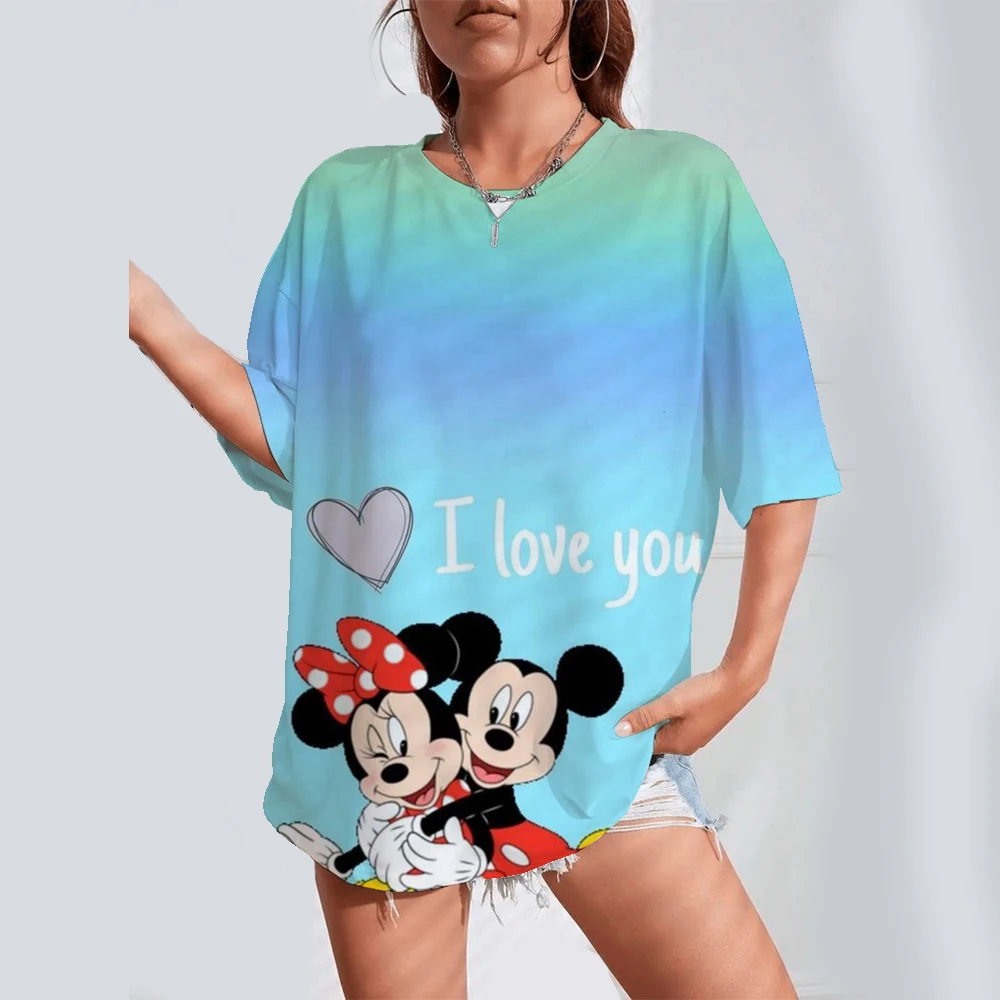 

Disney Women's Curved Hem 2025 Mickey Mouse Dress Summer Sleeveless O-neck Loose Long Dress With Suspender Casual Daily Dress