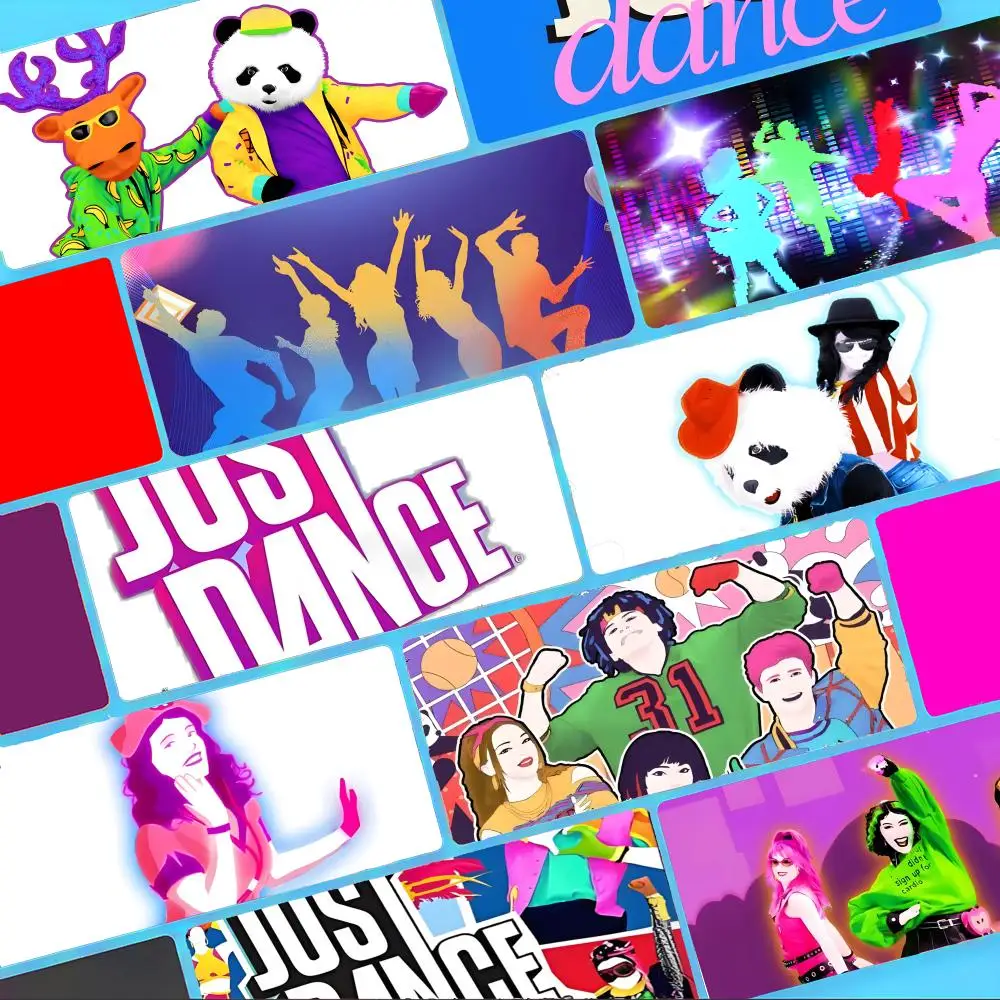 Mouse Pad Dinâmico Just Dance-s Antiderrapante Grande para Mesa com Borda Costurada Grossa para Jogos