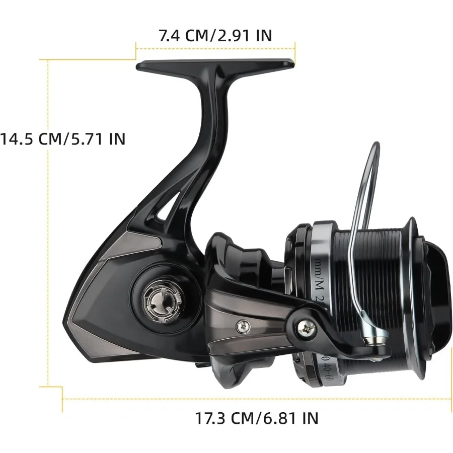 8000 10000 12000 لعبة كبيرة تصفح الغزل الصيد بكرة مع 20 كجم سحب الطاقة عارية الذراعين محامل مجانية بكرة معدنية مقعد سبائك الزنك والعتاد #2