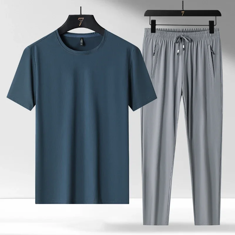 

Fashion Loose Elastic Waist Zipper Pockets Bandage Casual Sets 2025 Men Clothing Summer New Oversized Solid Color Men's Sets