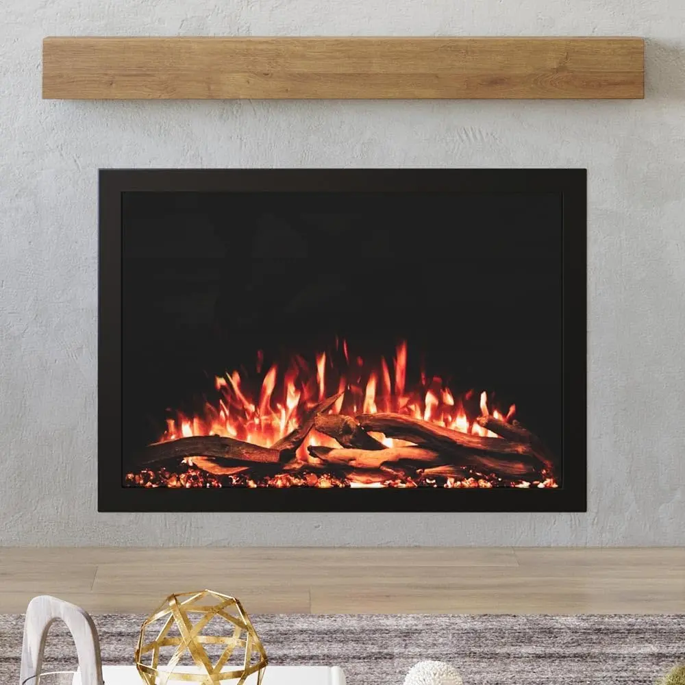 Modern Ember Highmark Traditional 38 Inch Built-In Smart Electric Fireplace Insert With Remote Control | Alexa And Google