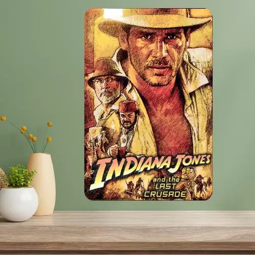 Póster Metálico Clásico de la Película Indiana Jones y la Última Cruzada