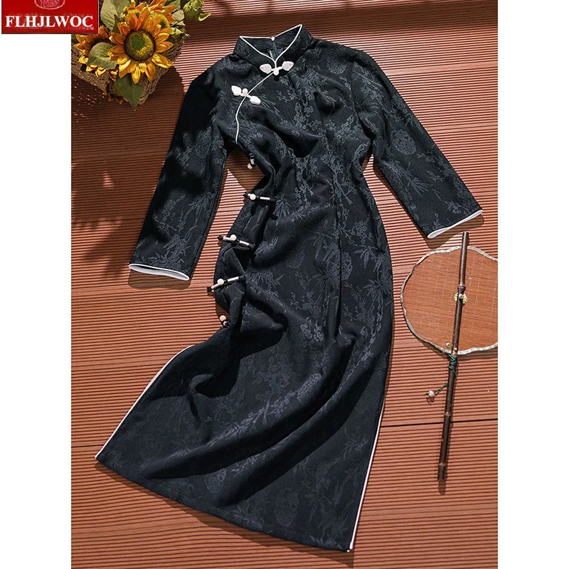 فستان أحمر عتيق أنيق للعام الجديد للنساء على الطراز الصيني فستان ضيق ضيق بياقة ثابتة فساتين قميص فيستدوس