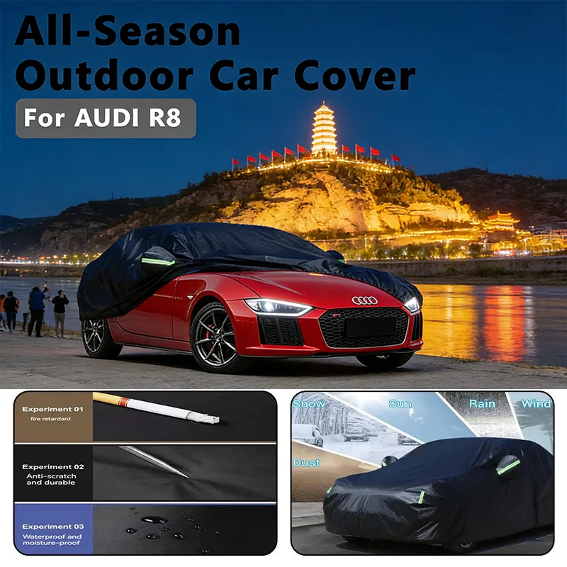 

Всесезонный автомобильный чехол для AUDI R8 — полная защита на открытом воздухе, водонепроницаемый, пылезащитный, термостойкий
