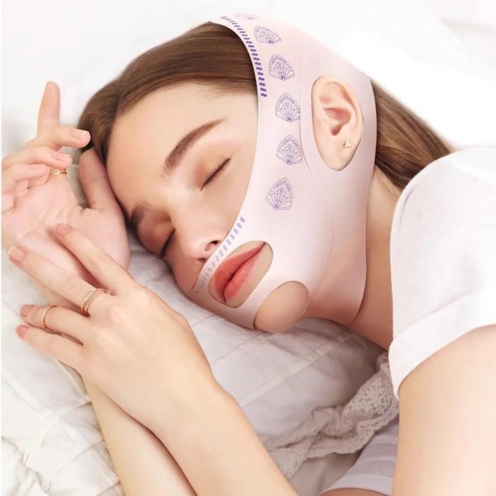 Double Layer V Line Lifting Face Slimming Strap Double Chin Reducer Tighten Face Lifting Belt Shaper Chin Belt V Facial Lifting view 6