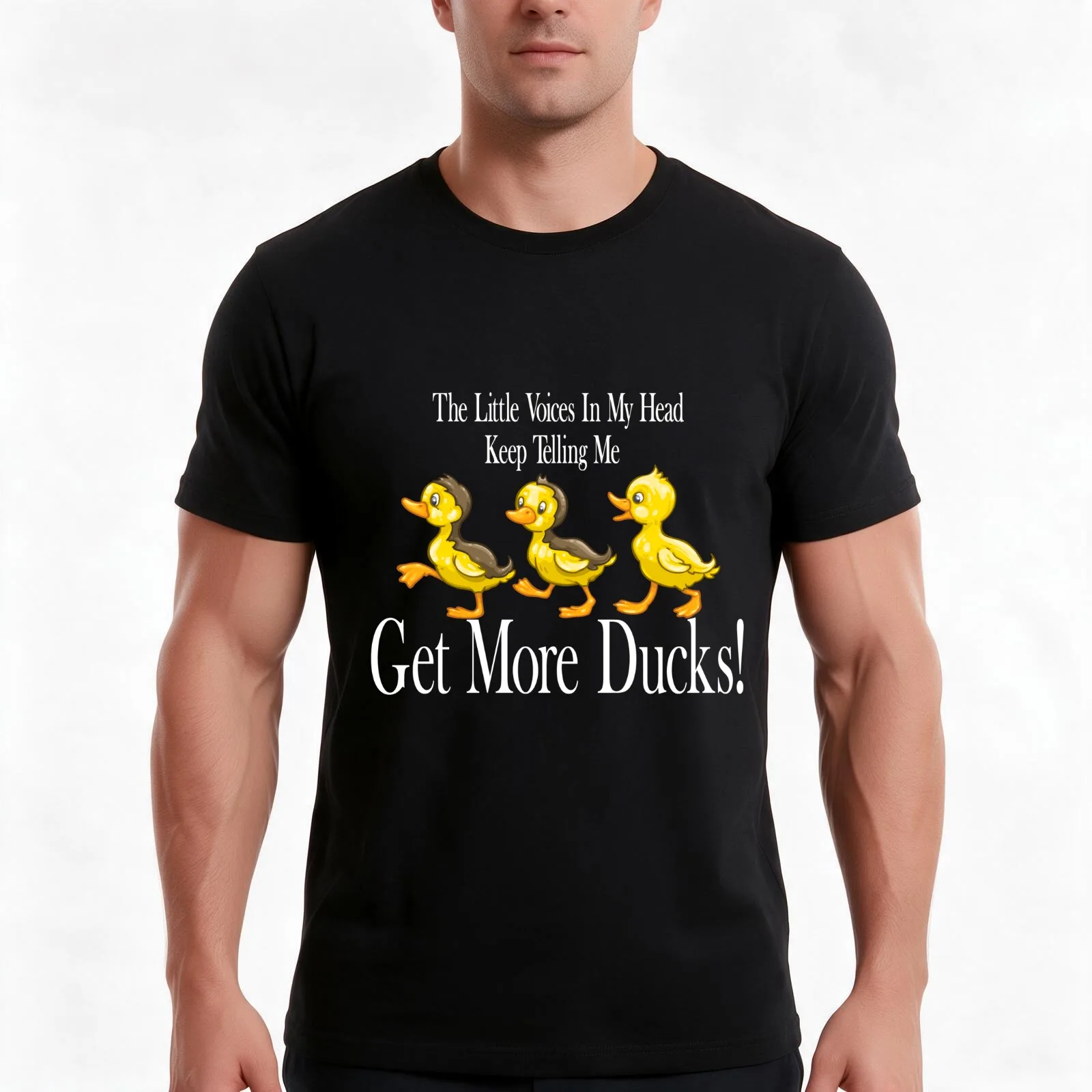 The Little Voices In My Head Keep Telling Me Get More Ducks Sweatshirt T-Shirt, Summer Casual Cotton Tee, Vintage Graphic Print
