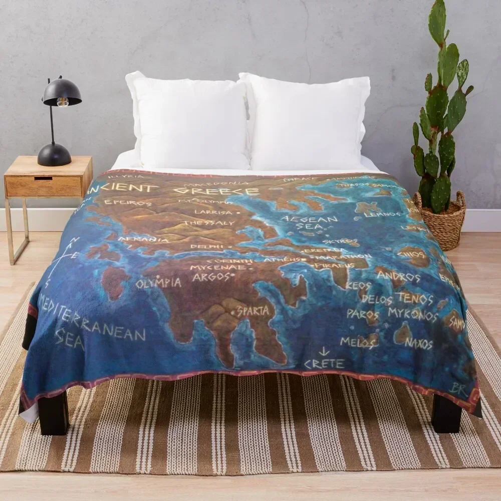 

Map of Ancient Greece Throw Blanket Wrinkle Resistant Lightweight Blanket