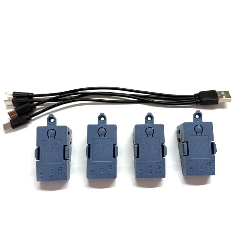 4D-L2 Drone Original 3.7V 500mAh Li-ion Battery Accessories 4PCS With 1to4 Charging Cable for 4DRC L2 RC Quadcopter