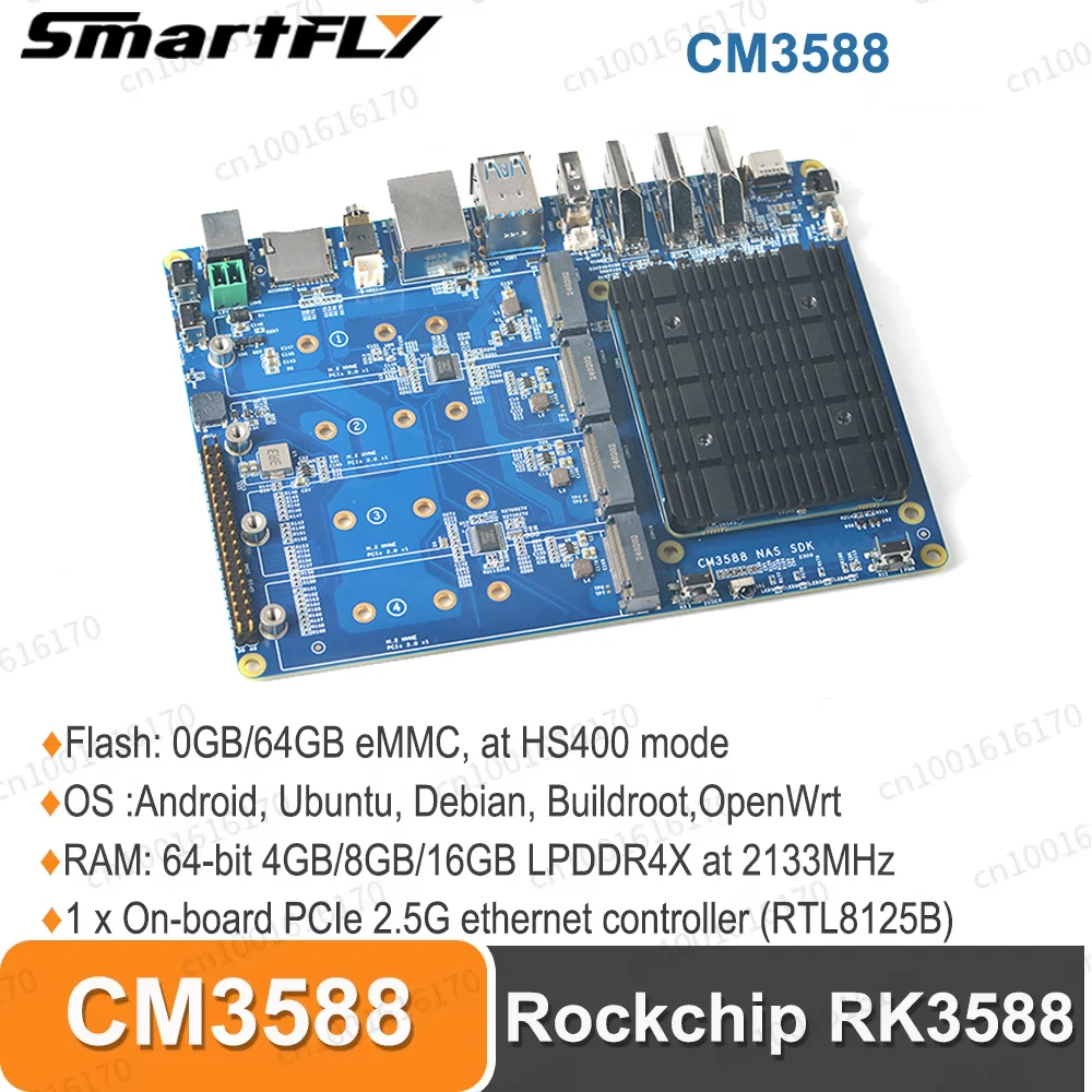 

Обчислительный модуль CM3588 Комплект NAS Rockchip RK3588 Плата разработки SoC Встроенный контроллер PCIe 2,5G Ethernet Поддержка OpenWrt