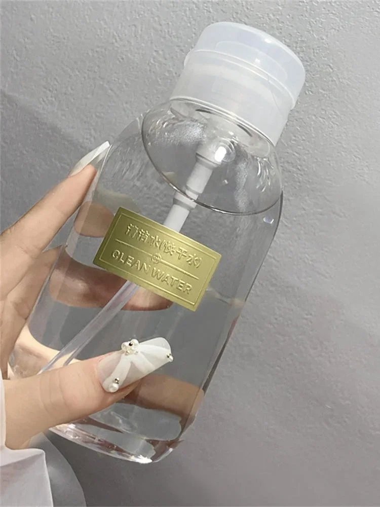 Bouteille à pompe africaine transparente pour manucure, dissolvant de vernis à ongles portable, nettoyant, distributeur cosmétique, 150 ml, 200 ml, 300 ml, 500ml