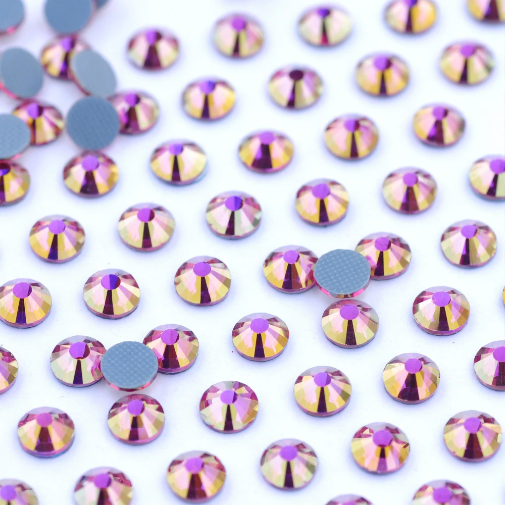 SS16 SS20 SS30 Mehrfarbige AB Hotfix Strasssteine mit Super-Glitzer-Effekt zum Aufbügeln auf Stoff und Kleidung – Detail 7