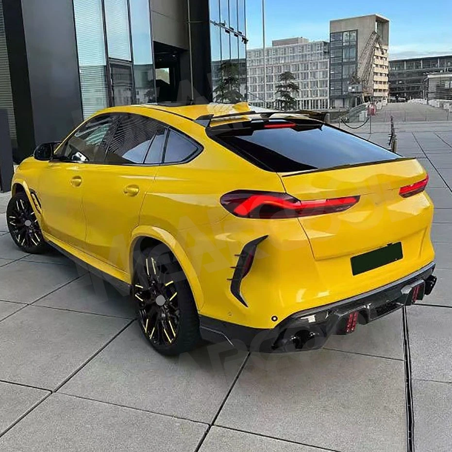 

JMCARCOOL Carbon Fiber Rear Diffuser Exhaust Tips Bumper Extension Lip Spoiler Splitter for BMW F96 X6M 2019-2022 Car Body Kit