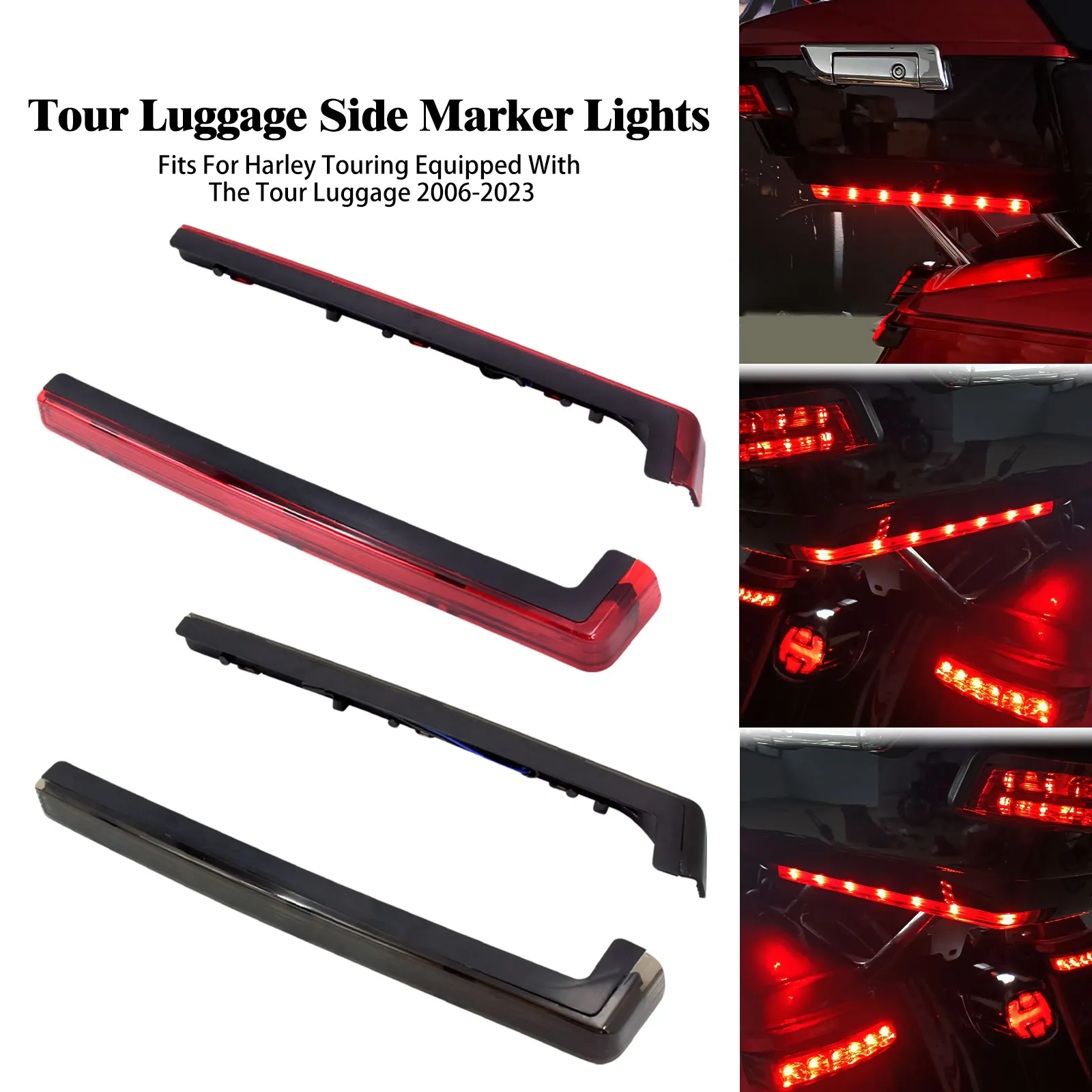 Motorcycle LED Lights Tour Luggag Pack Accent Side Marker Panel Lamp For Harley Touring Street Glide Electra Glide Trike 06-2023