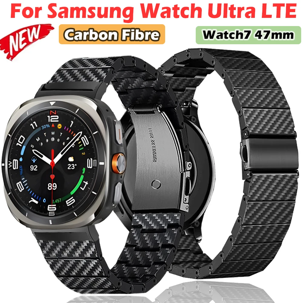 Carbon Fibre Bracelet For Smasung Galaxy Watch Ultra 47mm Band Bracelet For Samsung Watch 7 6 5 4 40mm 44mm 47mm Wristband