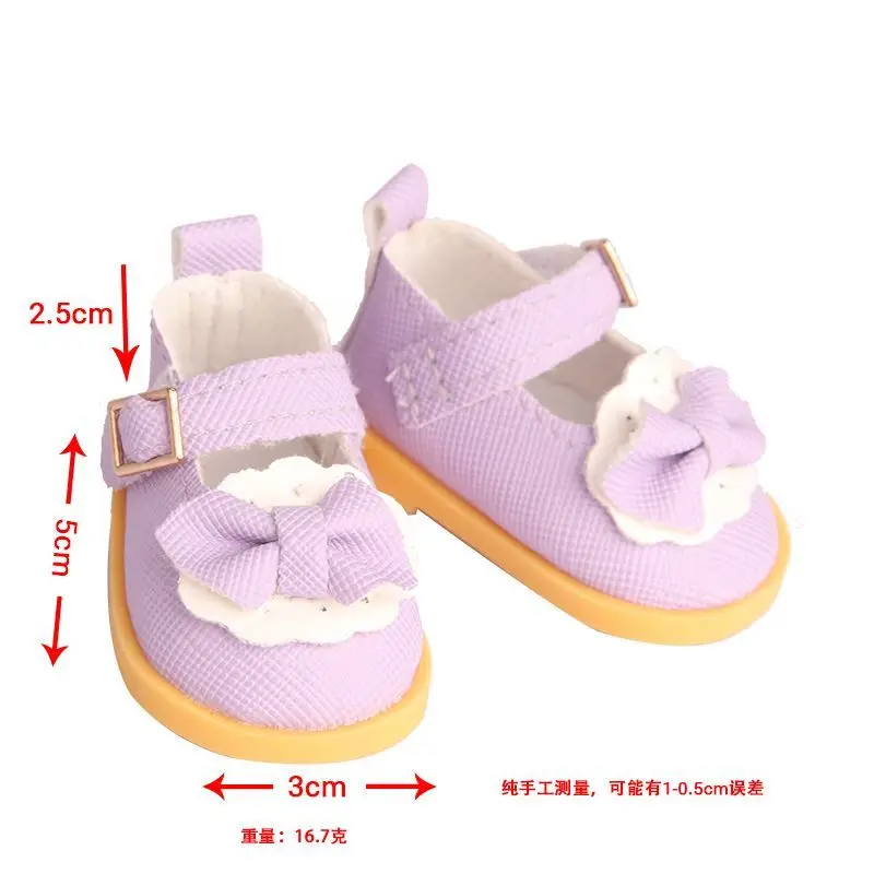 5cm PU Leather Bow Doll Shoes Boots For 14 Inch American& EXO Doll 1/6 Doll Accessories