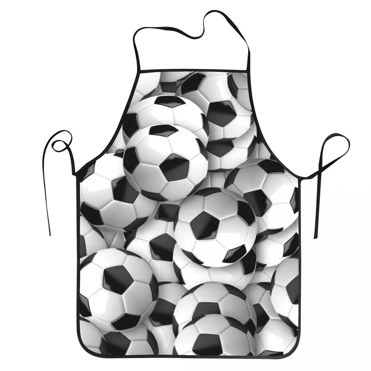 Football Soccer Apron Chef Cooking Tablier Sleeveless Bib Kitchen Cleaning Pinafore for Women Men Painting
