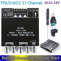 TPA3116D2 High Bass Adjustment Amplifier Board BT 5.0 Channel Subwoofer Amplifier Board 50W 50W 100W for DIY Wireless Speakers