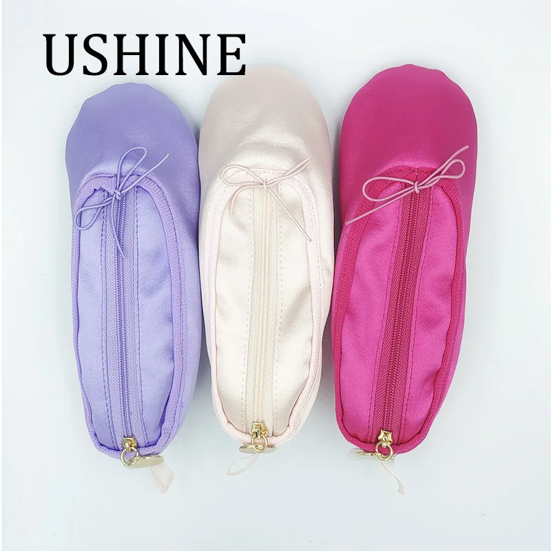 

USHINE Pink Ballet Shoe Satins Student Pencil Bag Multifunctional Cosmetic Drop shipping