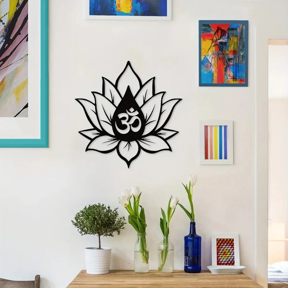 3D Lotus Mandala Metal Wall Art - Symbolic Living Room, Iron Art, Wall decoration, Wall Hanging with Lotus Flower Design