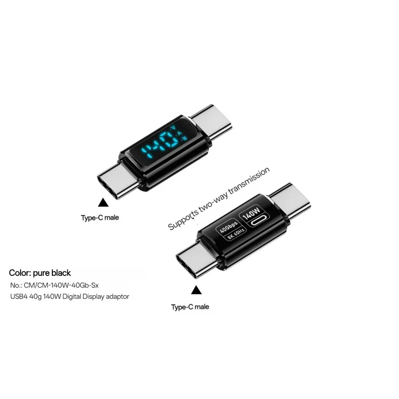 NNBILI PD 140 W USB C 90 Grad rechtwinkliger U-förmiger Typ-C-Adapter 40 Gbit/s Datenübertragung USB4.0 8K 60 Hz Video für Thunderbolt 3/4