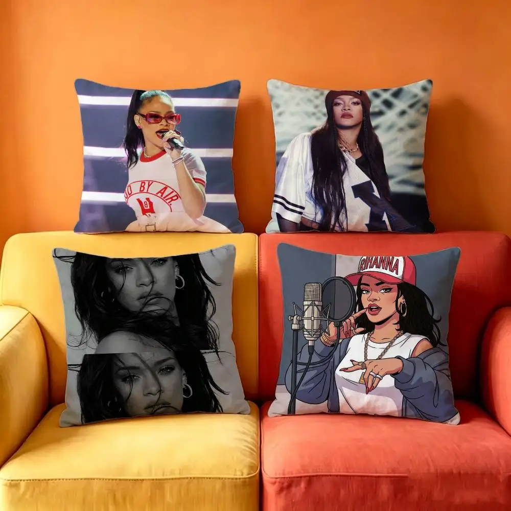 Singer R_RihannaS  Square Double-Sided printed Pillow Case Bedroom Bedside Pillow Sofa Cushion Cover