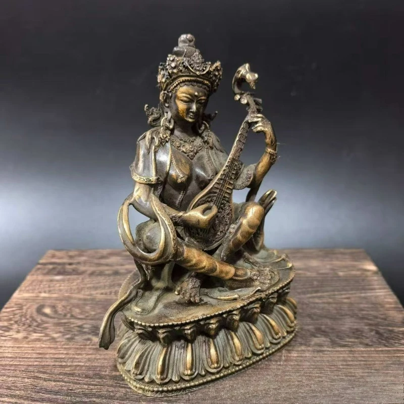 Retro Bronze Carving Miracle Goddess Buddha Statue Home Buddhist Hall  Living Room Desktop Ornaments, Handicrafts and Gifts