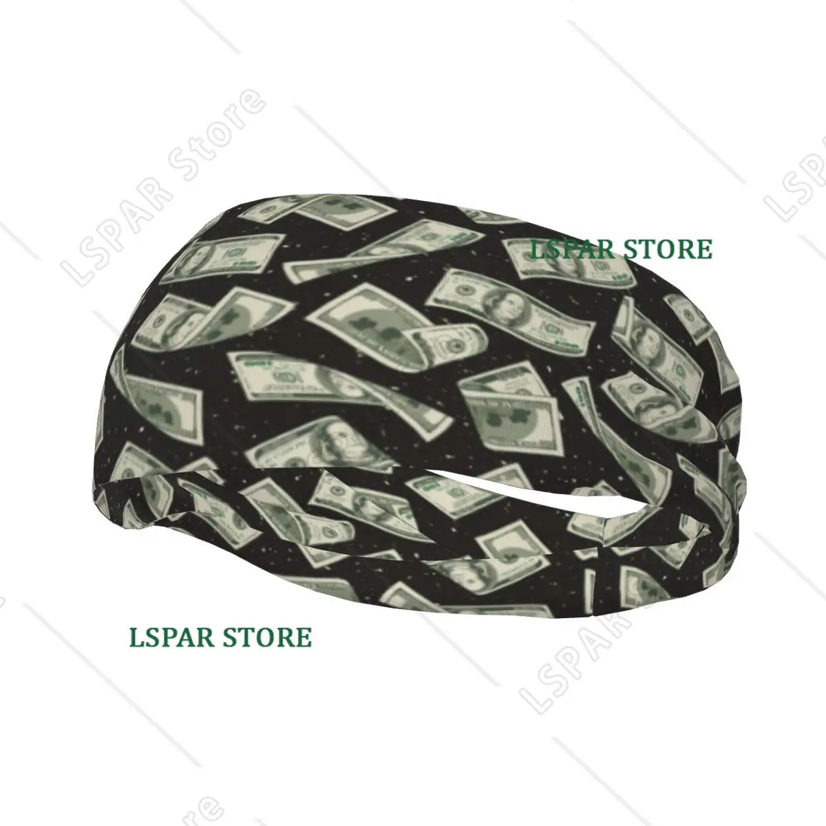 

Sports Headband One Hundred US Dollar Bills Pattern Fitness Sweatband Absorbent Cycling Jog Hair Bandage