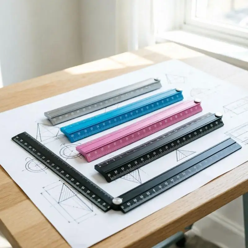 Center-Joint Foldable Ruler for Straight and Angled Layout Work 