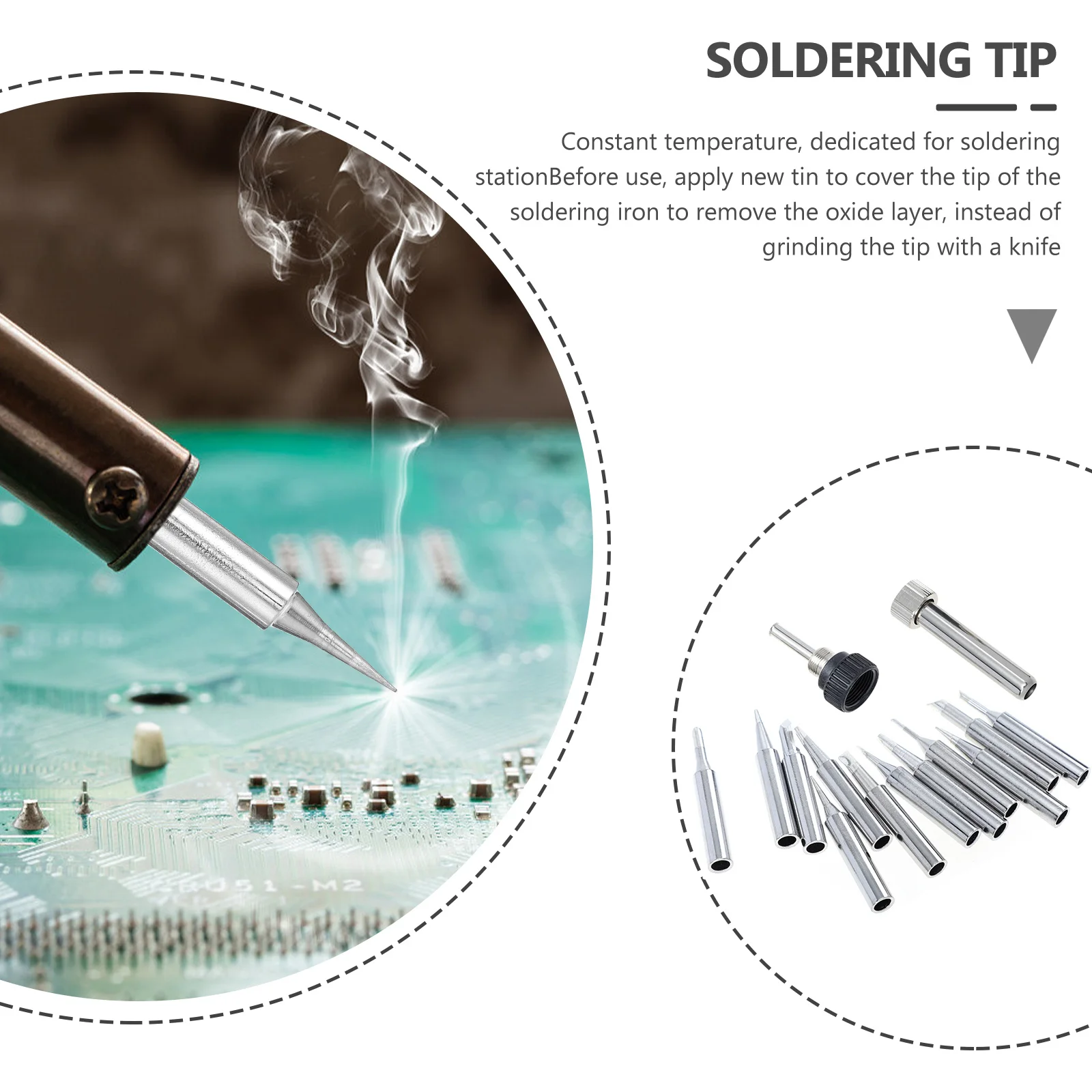 

1Set Soldering Iron Tips Kit High Precision Copper Socket Tips Replacement for Soldering Station Fine Workmanship Oxidation