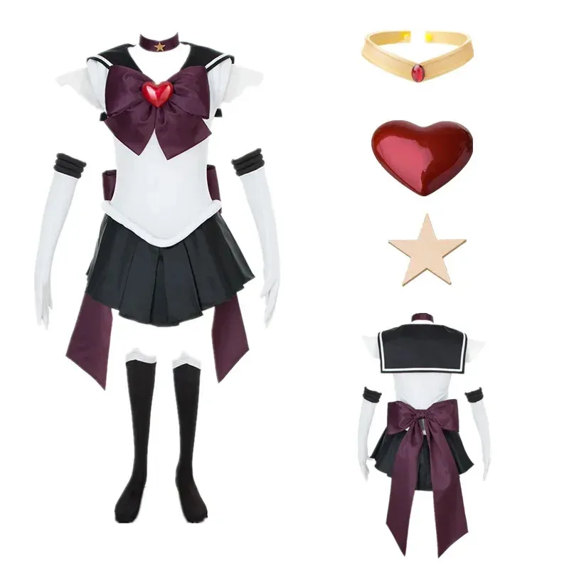 

Anime Cosplay Sailor Stars Black Dress Sailor Pluto Meiou Setsuna SuperS Suit Cosplay Costume Halloween