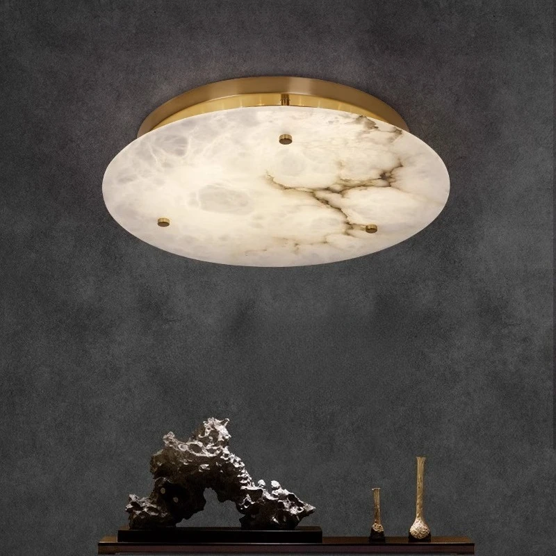 Marble ceiling lamp Modern Luxury golden natural stone lights Simplicity Living Room Bedroom Corridor Balcony Lighting Fixtures
