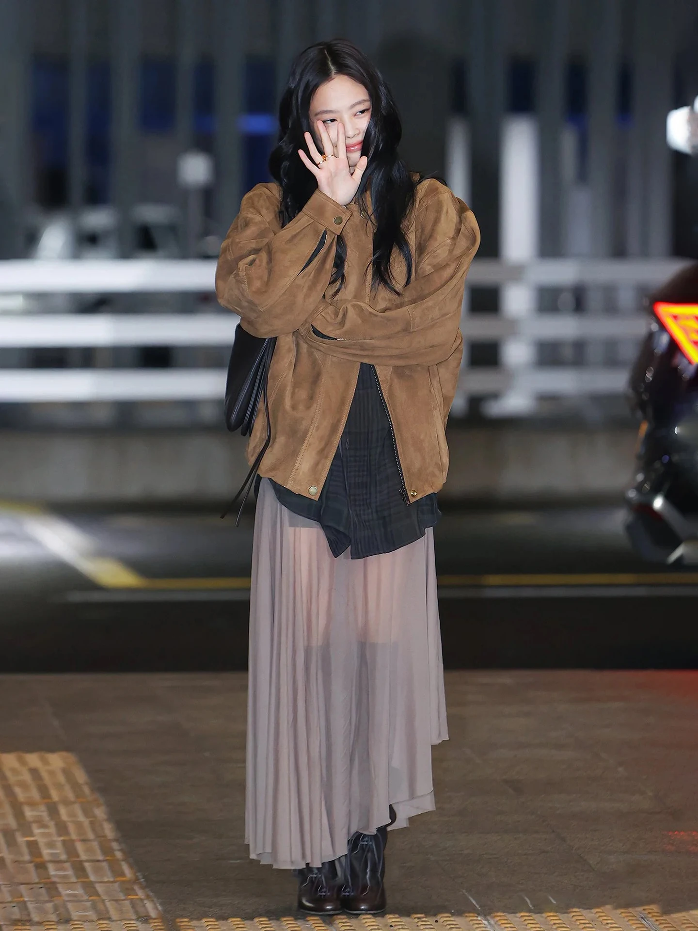 أميواي جيني الأمريكية الرجعية التلبيب سستة ort Jaet المرأة الجلد المدبوغ المخملية القرد معطف لون نقي التخسيس السيدات ملابس خارجية #2